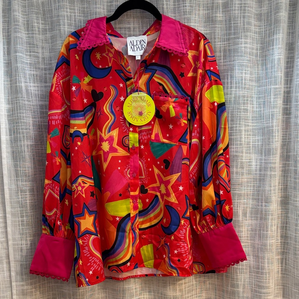 Alden Adair Multicolor Star Print Shirt